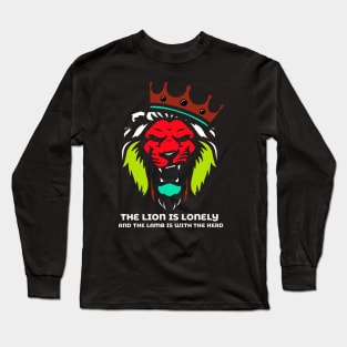 t-shirt the lion is lonely and the lamb is with herd Long Sleeve T-Shirt